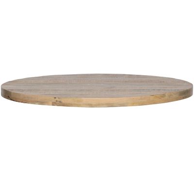 WOOOD TABLO Bord Topp MANGOTRÄ Ø120 Vit Tvättad