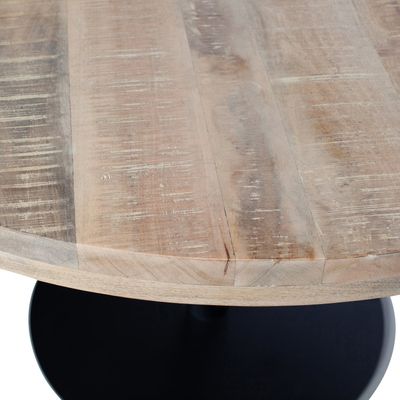 WOOOD TABLO Bord Topp MANGOTRÄ Ø120 Vit Tvättad