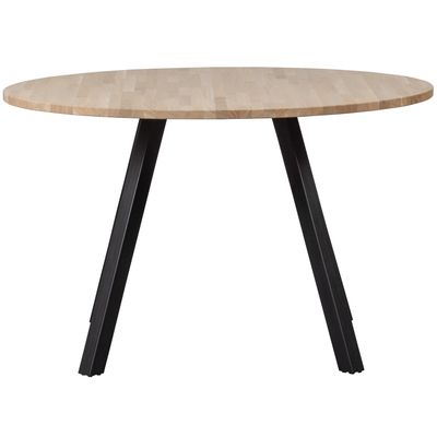 WOOOD TABLO Bord Ek Ø120 med Fyrkantiga Ben