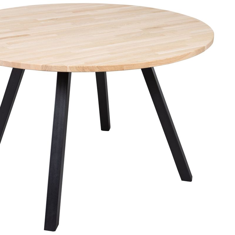 WOOOD TABLO Bord Ek Ø120 med Fyrkantiga Ben