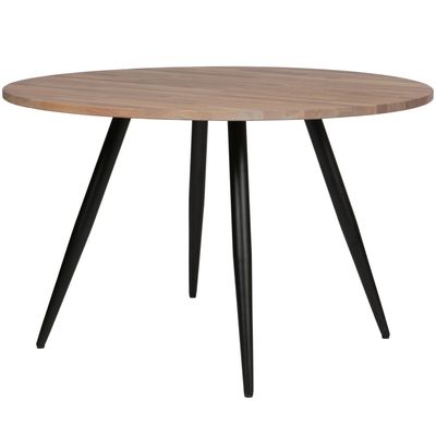 WOOOD TABLO Bord Topp Ek Ø120 Oljad Grå