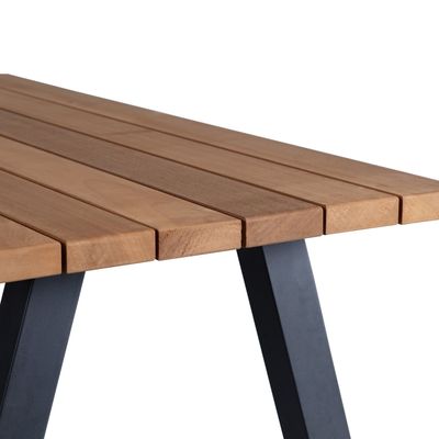 WOOOD TABLO Trädgårdsbord AYOUS Natur med A-Ben Metall Natur/Svart