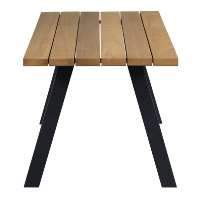 WOOOD TABLO Trädgårdsbord AYOUS Natur med A-Ben Metall Natur/Svart