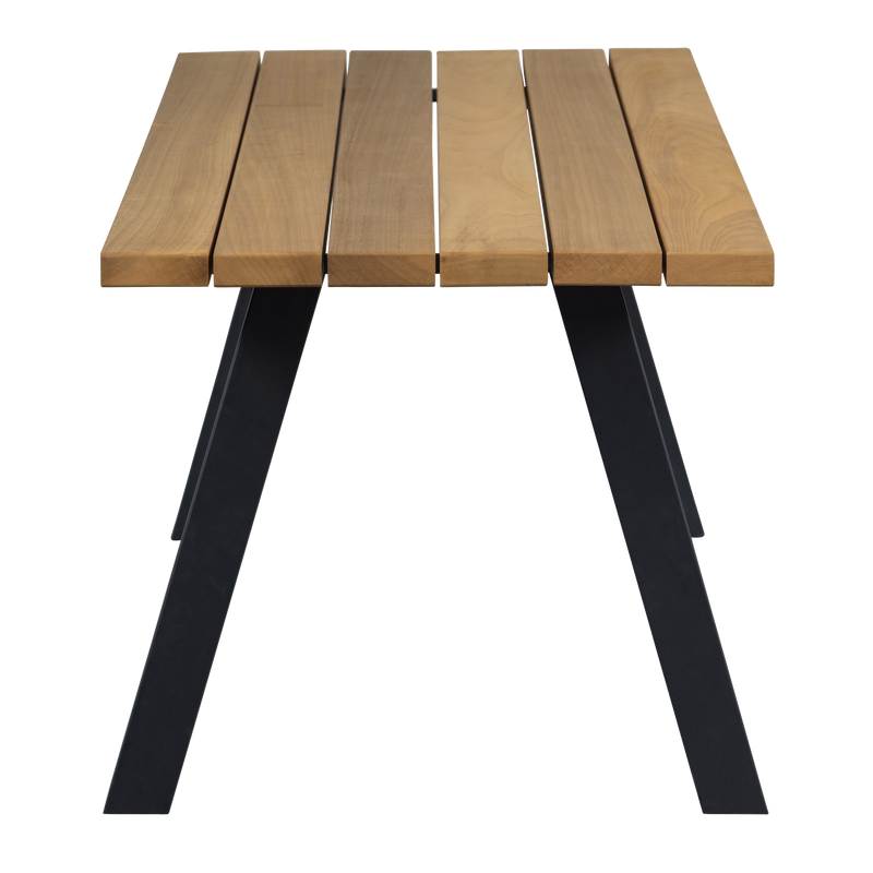 WOOOD TABLO Trädgårdsbord AYOUS Natur med A-Ben Metall Natur/Svart