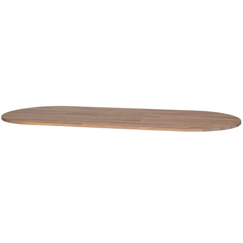 WOOOD TABLO Bord Topp Oval Ek Oljad Grå
