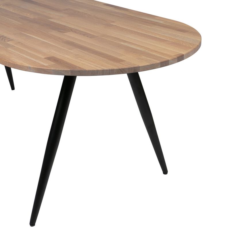 WOOOD TABLO Bord Topp Oval Ek Oljad Grå