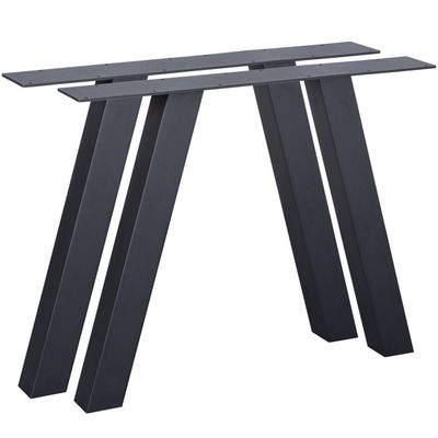 WOOOD TABLO Trädgårds A-Ben Metall - 2-pack Svart