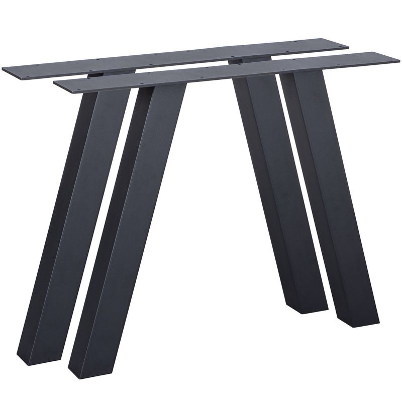 WOOOD TABLO Trädgårds A-Ben Metall - 2-pack Svart