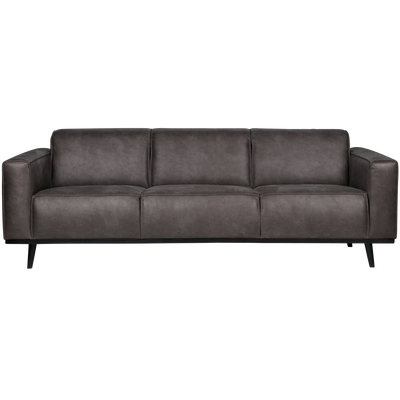 WOOOD STATEMENT 3-sits Soffa 230 cm Ekoläder Mörkgrå