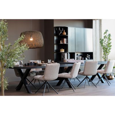WOOOD TABLO LUNGO Ändbord Rund Ask Svartnatt Matt