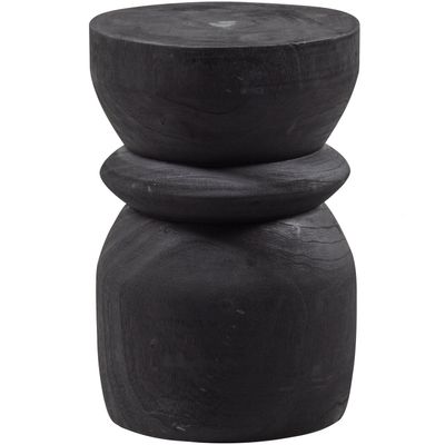 WOOOD BIKKEL Pall Trä Svart 40xØ28cm