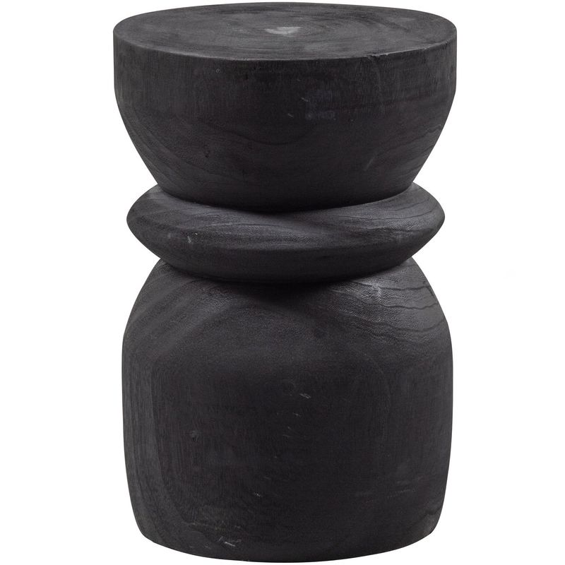 WOOOD BIKKEL Pall Trä Svart 40xØ28cm