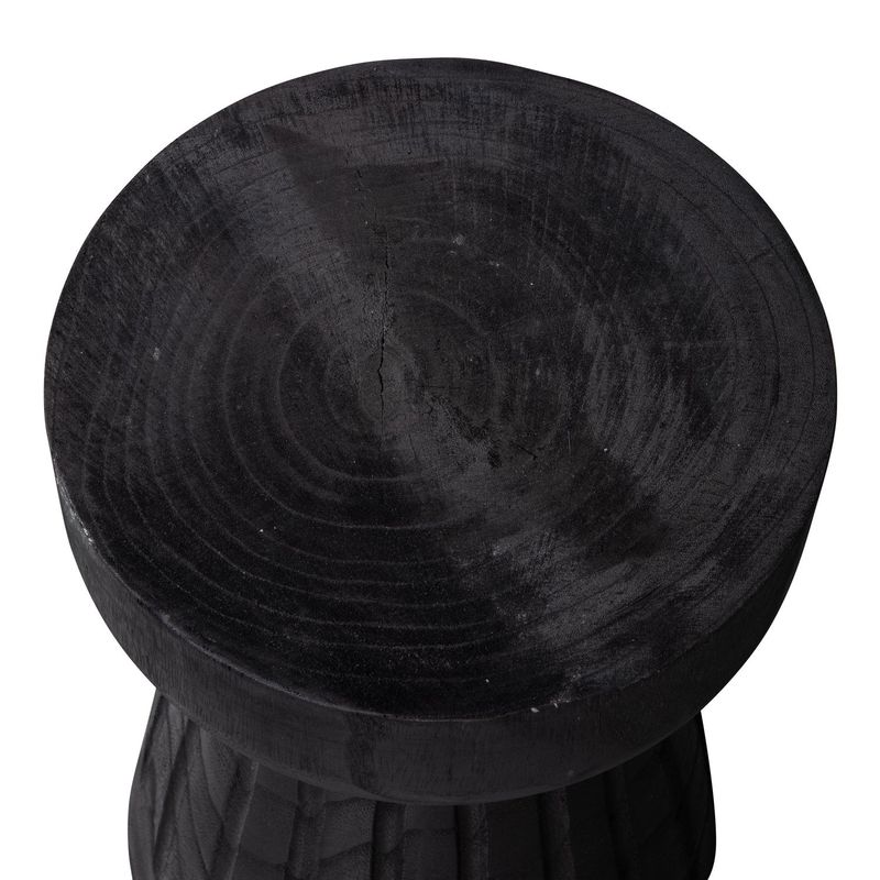 WOOOD BORRE Pall Trä Svart 40xØ28cm