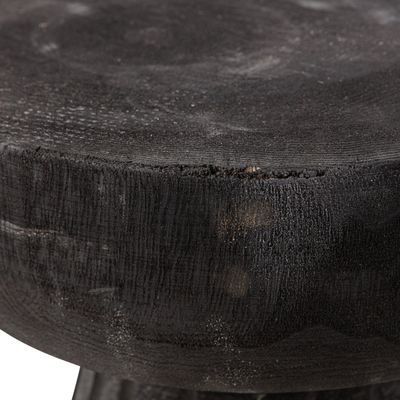 WOOOD BORRE Pall Trä Svart 40xØ28cm