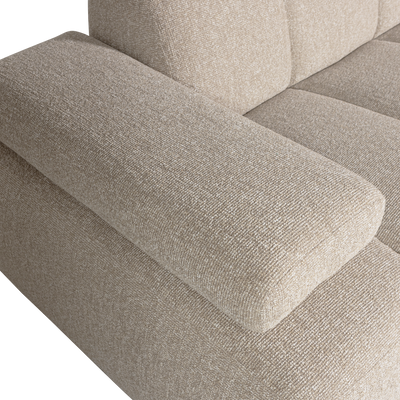 WOOOD MOJO Schäslongsoffa Höger Bouclé Beige melange
