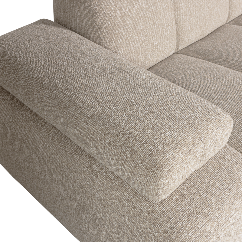 WOOOD MOJO Schäslongsoffa Höger Bouclé Beige melange
