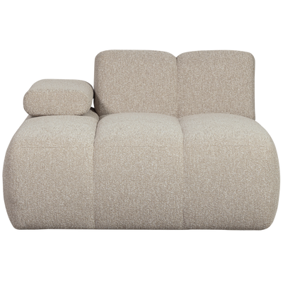 WOOOD MOJO Schäslongsoffa Vänster Bouclé Beige melange