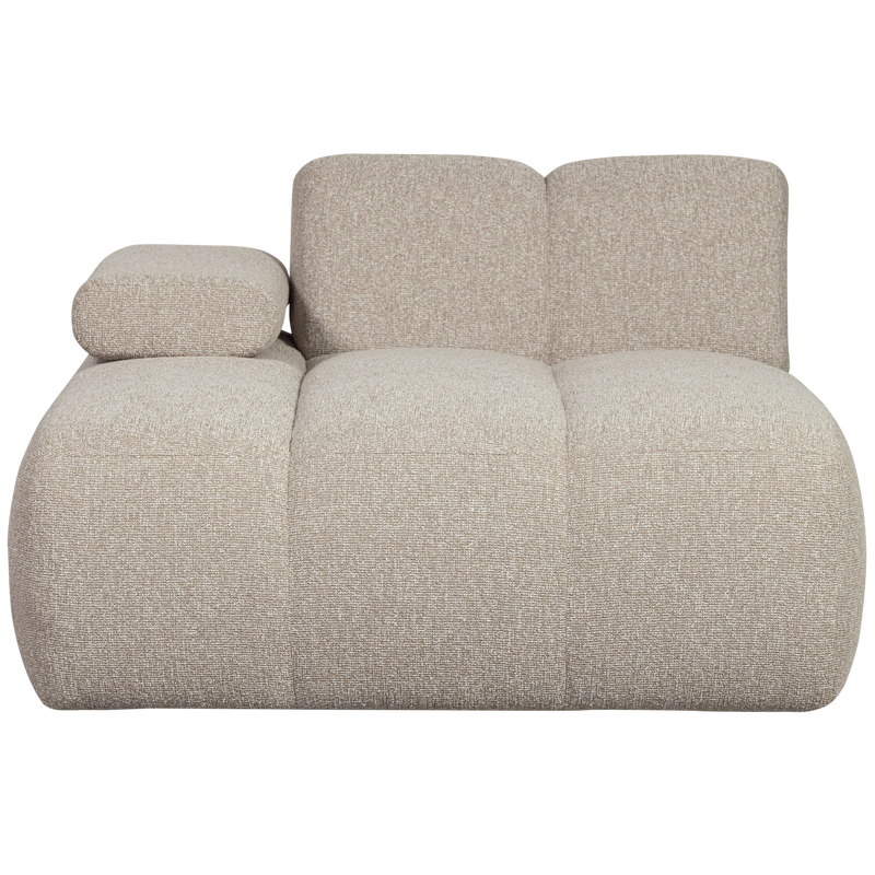 WOOOD MOJO Schäslongsoffa Vänster Bouclé Beige melange