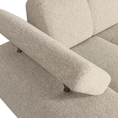 WOOOD MOJO Schäslongsoffa Vänster Bouclé Beige melange