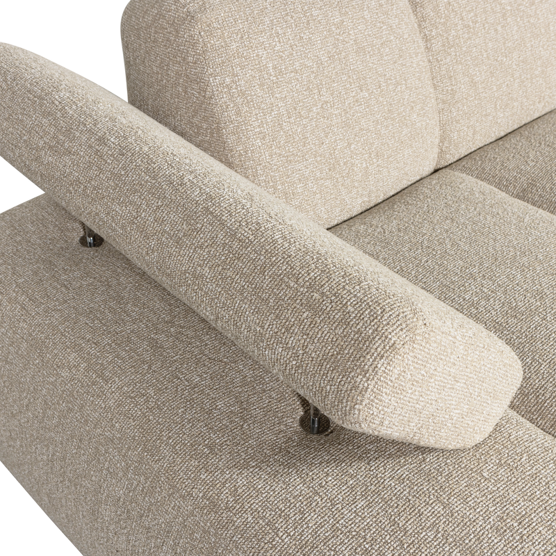 WOOOD MOJO Schäslongsoffa Vänster Bouclé Beige melange