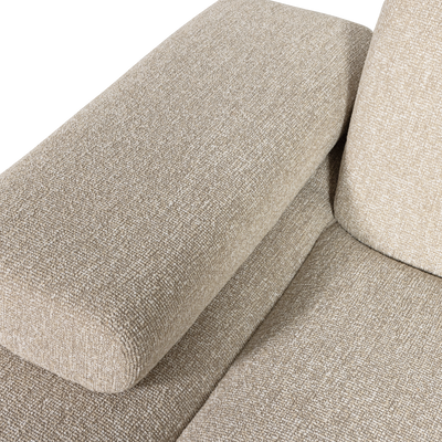 WOOOD MOJO Schäslongsoffa Vänster Bouclé Beige melange