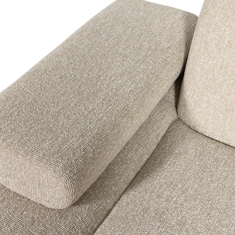 WOOOD MOJO Schäslongsoffa Vänster Bouclé Beige melange