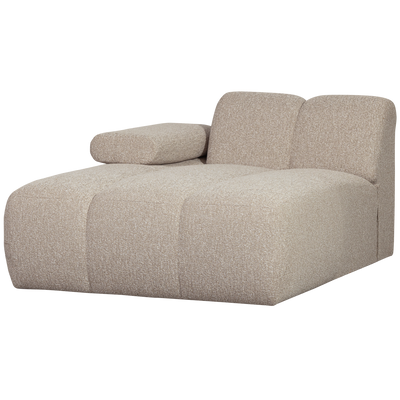 WOOOD MOJO Schäslongsoffa Vänster Bouclé Beige melange
