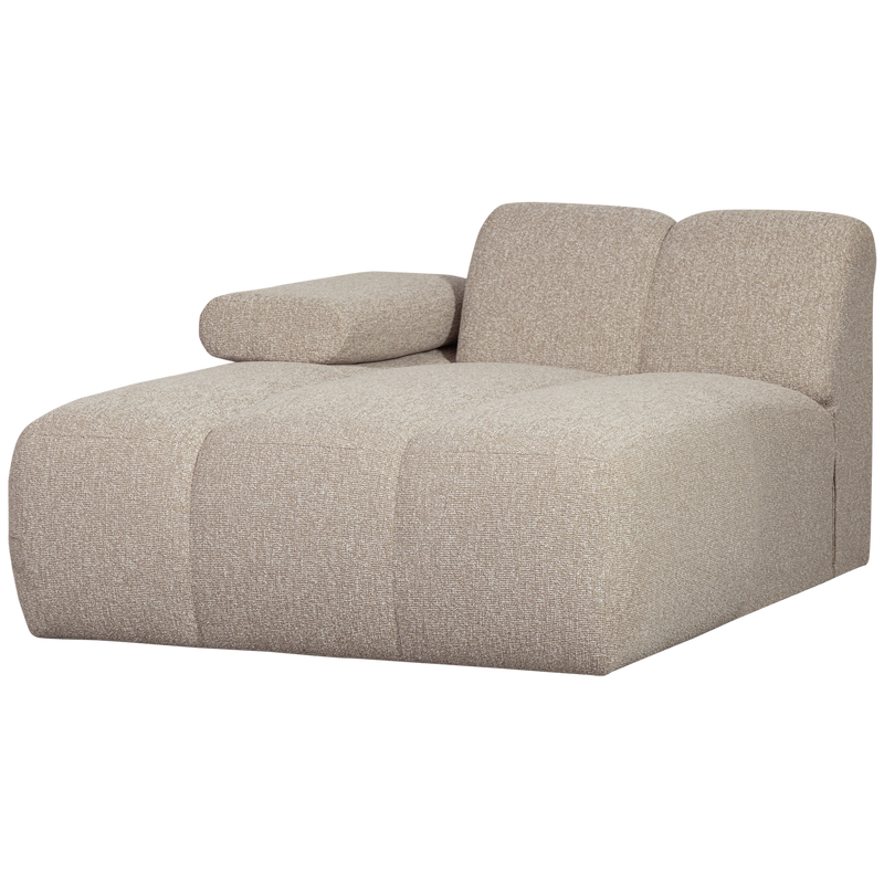 WOOOD MOJO Schäslongsoffa Vänster Bouclé Beige melange