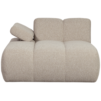 WOOOD MOJO Schäslongsoffa Vänster Bouclé Beige melange