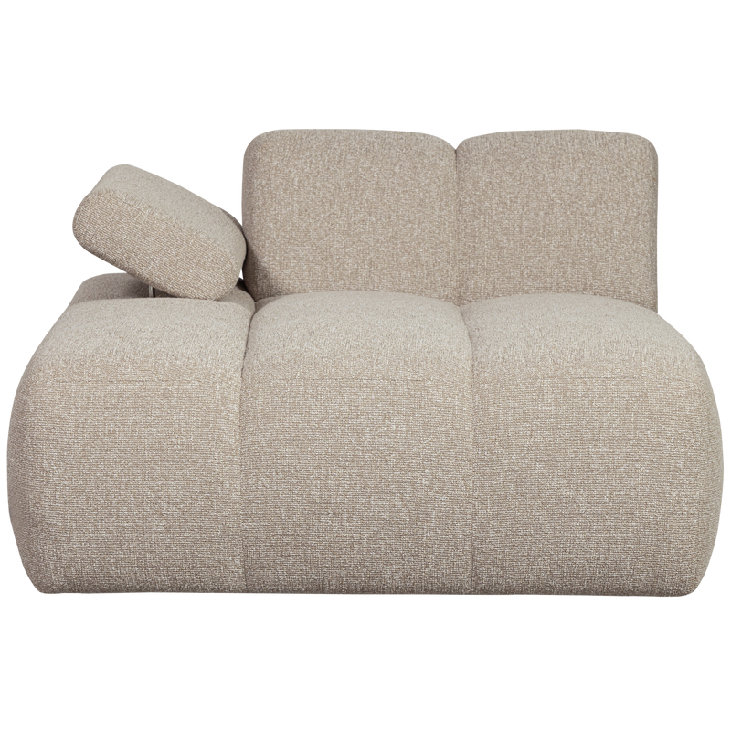 WOOOD MOJO Schäslongsoffa Vänster Bouclé Beige melange