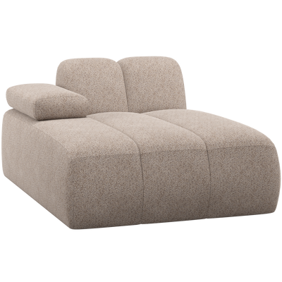 WOOOD MOJO Schäslongsoffa Vänster Ullig Mörk Sand