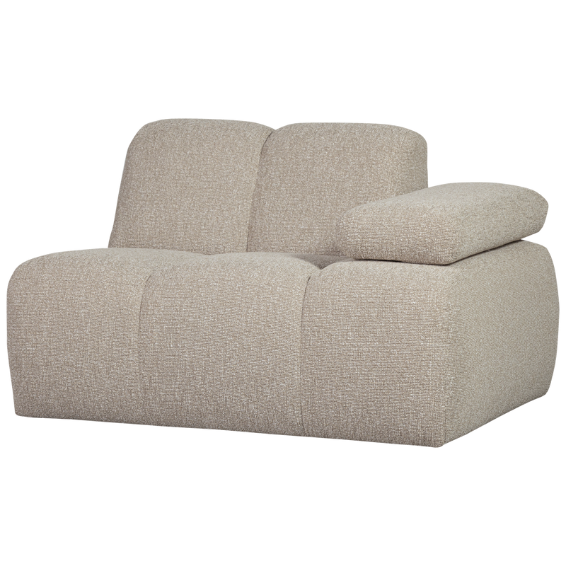 WOOOD MOJO Soffmodul 1-sits Arm Höger Bouclé Beige melange
