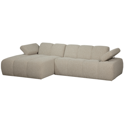 WOOOD MOJO Schäslongsoffa Vänster Bouclé Beige melange