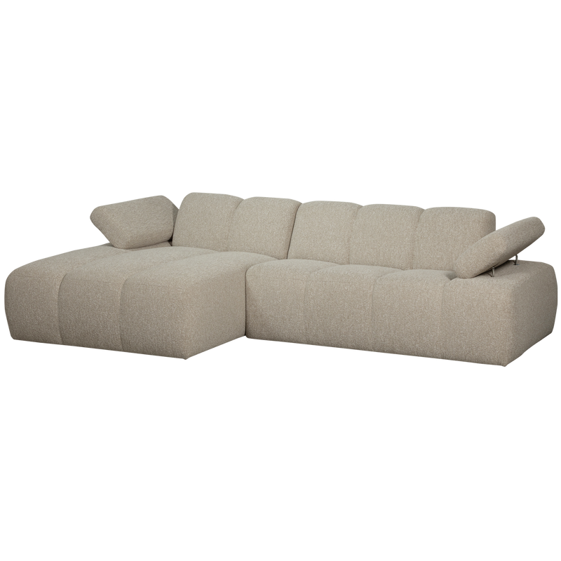 WOOOD MOJO Schäslongsoffa Vänster Bouclé Beige melange