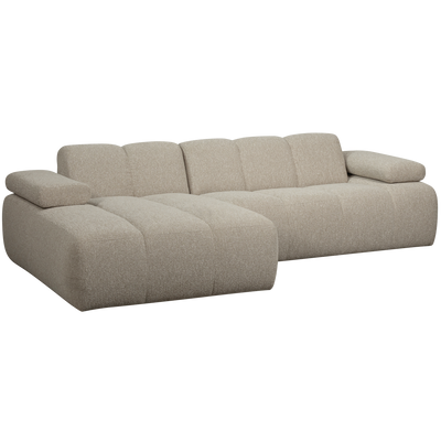 WOOOD MOJO Schäslongsoffa Vänster Bouclé Beige melange