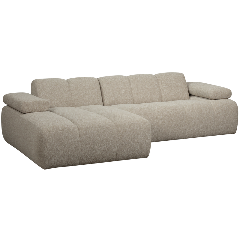 WOOOD MOJO Schäslongsoffa Vänster Bouclé Beige melange