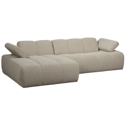 WOOOD MOJO Schäslongsoffa Vänster Bouclé Beige melange