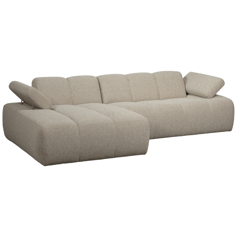 WOOOD MOJO Schäslongsoffa Vänster Bouclé Beige melange