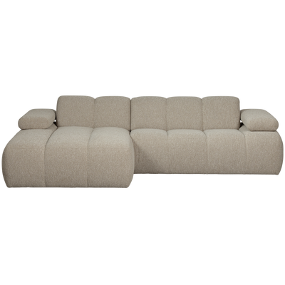 WOOOD MOJO Schäslongsoffa Vänster Bouclé Beige melange