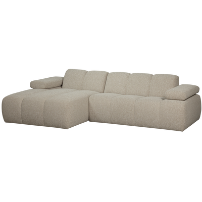 WOOOD MOJO Schäslongsoffa Vänster Bouclé Beige melange