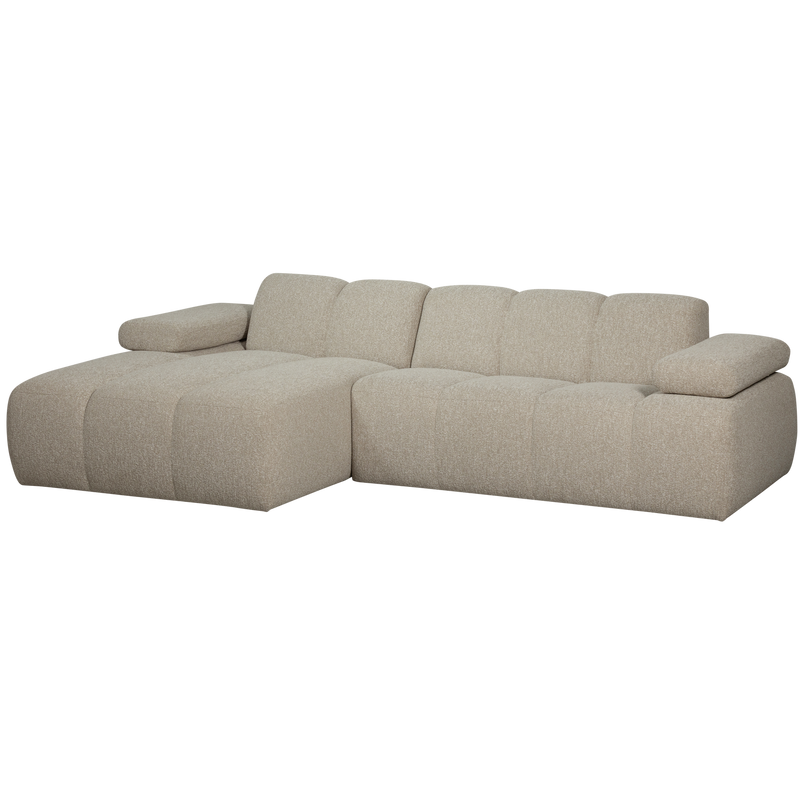 WOOOD MOJO Schäslongsoffa Vänster Bouclé Beige melange