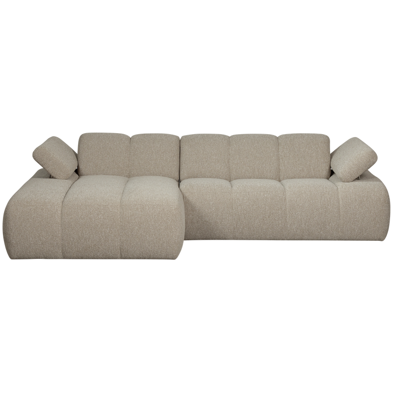 WOOOD MOJO Schäslongsoffa Vänster Bouclé Beige melange