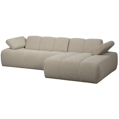 WOOOD MOJO Schäslongsoffa Höger Bouclé Beige melange