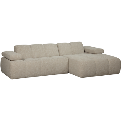 WOOOD MOJO Schäslongsoffa Höger Bouclé Beige melange