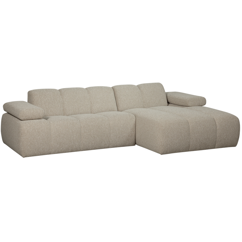 WOOOD MOJO Schäslongsoffa Höger Bouclé Beige melange