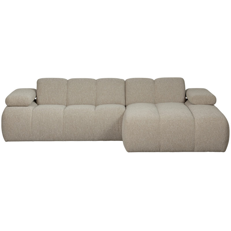 WOOOD MOJO Schäslongsoffa Höger Bouclé Beige melange