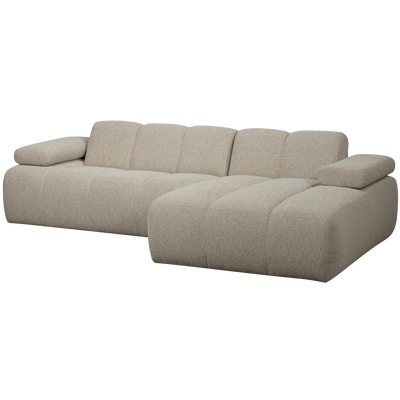 WOOOD MOJO Schäslongsoffa Höger Bouclé Beige melange