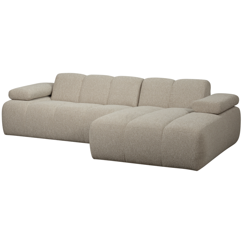 WOOOD MOJO Schäslongsoffa Höger Bouclé Beige melange