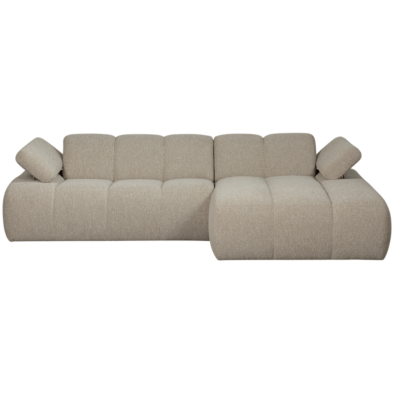 WOOOD MOJO Schäslongsoffa Höger Bouclé Beige melange