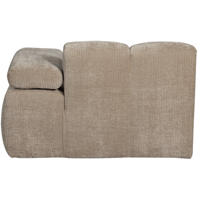 WOOOD MOJO Schäslongsoffa Höger Ribbad Tyg Mörk Sand